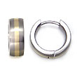 Titanium Gold Inlay Huggie Earrings