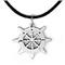 Stainless Steel Diamond Helm Pendant w/ Leather Cord