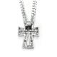14K White Gold Diamond Gothic Cross Pendant w/ Curb Chain