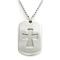 Stainless Steel Engravable Iron Cross Dog Tag Dual Pendant w/ Bead Chain