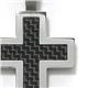 Stainless Steel Carbon Fiber Cross Pendant w/ Bead Chain