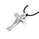 Stainless Steel Cross Pendant w/ Rubber Cord