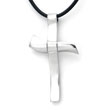 Stainless Steel Cross Pendant w/ Rubber Cord
