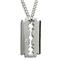 Nitrogen Stainless Steel Razor Blade Diamond Pendant w/ Curb Chain