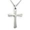 Nitrogen Stainless Steel Diamond Cross Pendant w/ Curb Chain