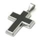 Stainless Steel Carbon Fiber Christian Cross Pendant w/ Bead Chain
