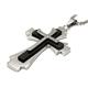 Two Tone Stainless Steel Diamond Cross Pendant