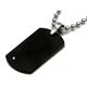Black Tungsten Diamond Dog Tag Pendant w/ Bead Chain