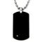 Black Tungsten Diamond Dog Tag Pendant w/ Bead Chain
