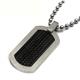 Black Titanium Cable Dog Tag Pendant w/ Bead Chain
