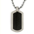 Black Titanium Cable Dog Tag Pendant w/ Bead Chain