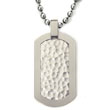 Titanium Hammered Dog Tag Pendant w/ Bead Chain