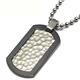 Black Titanium Hammered Dog Tag Pendant w/ Bead Chain