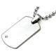Tungsten Carbide Diamond Dog Tag Pendant w/ Bead Chain