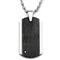 Tungsten Diamond Hammer Finish Dog Tag Pendant w/ Bead Chain