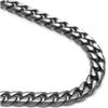Italian Cut Gunmetal Grey Titanium 10MM Curb Necklace Chain