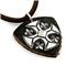 Sterling Silver Iron Cross Leather Biker Pendant w/ Adjustable Cord