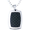 Stainless Steel Carbon Fiber Pendant w/ Bead Chain