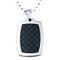 Stainless Steel Carbon Fiber Retangular Oval Pendant w/ Bead Chain