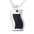 Stainless Steel Carbon Fiber Pendant w/ Bead Chain