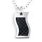 Stainless Steel Carbon Fiber Wavy Pendant w/ Bead Chain
