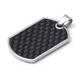 Stainless Steel Carbon Fiber Dog Tag Pendant w/ Bead Chain