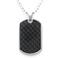 Stainless Steel Carbon Fiber Dog Tag Pendant w/ Bead Chain
