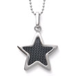 Stainless Steel Carbon Fiber Star Pendant w/ Bead Chain