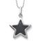 Stainless Steel Carbon Fiber Star Pendant w/ Bead Chain