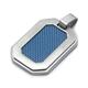 Stainless Steel Blue Carbon Fiber Dog Tag Pendant w/ Bead Chain