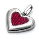 Stainless Steel Red Carbon Fiber Heart Pendant w/ Bead Chain
