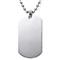 Stainless Steel Engravable Dog Tag Pendant w/ Bead Chain