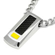 LAMBORGHINI Stainless Steel Pendant w/ Yellow Lacquer