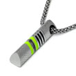 LAMBORGHINI Stainless Steel Pendant w/ Green Crystals