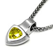 LAMBORGHINI Stainless Steel Pendant w/ Yellow Crystals