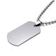 Tungsten Engravable Dog Tag Pendant w/ Bead Chain
