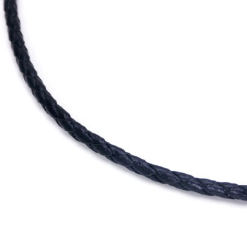 Braided Black Leather Necklace Cord