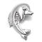 14K White Gold Diamond Dolphin Pendant w/ Rolo Chain