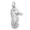 14K White Gold Diamond Seahorse Pendant w/ Rolo Chain