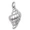 14K White Gold Diamond Gastropods Shell Pendant w/ Rolo Chain