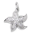 14K White Gold Diamond Starfish Pendant w/ Rolo Chain