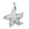 14K White Gold Diamond Starfish Pendant w/ Rolo Chain
