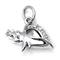 14K White Gold Diamond Lord Ganesh Shell Pendant w/ Rolo Chain