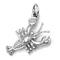 14K White Gold Diamond Lobster Pendant w/ Rolo Chain