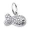 14K White Gold Diamond Cartoon Fish Pendant w/ Rolo Chain