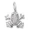 14K White Gold Diamond Frog Pendant w/ Rolo Chain