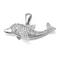 14K White Gold Dolphin Diamond Pendant w/ Rolo Chain