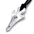 Sterling Silver Gothic 8 Diamond Pendant w/ Leather Cord