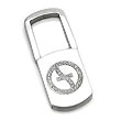 Zoppini Stainless Steel Key Ring w/ Cubic Zirconia Accents