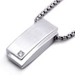 Dolan Bullock Sterling Silver Diamond Pendant /w 24" Box Chain